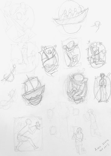 pencil sketch ideas for small icons of St Patrick